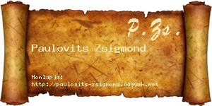 Paulovits Zsigmond névjegykártya