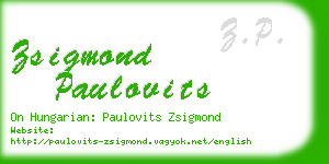 zsigmond paulovits business card